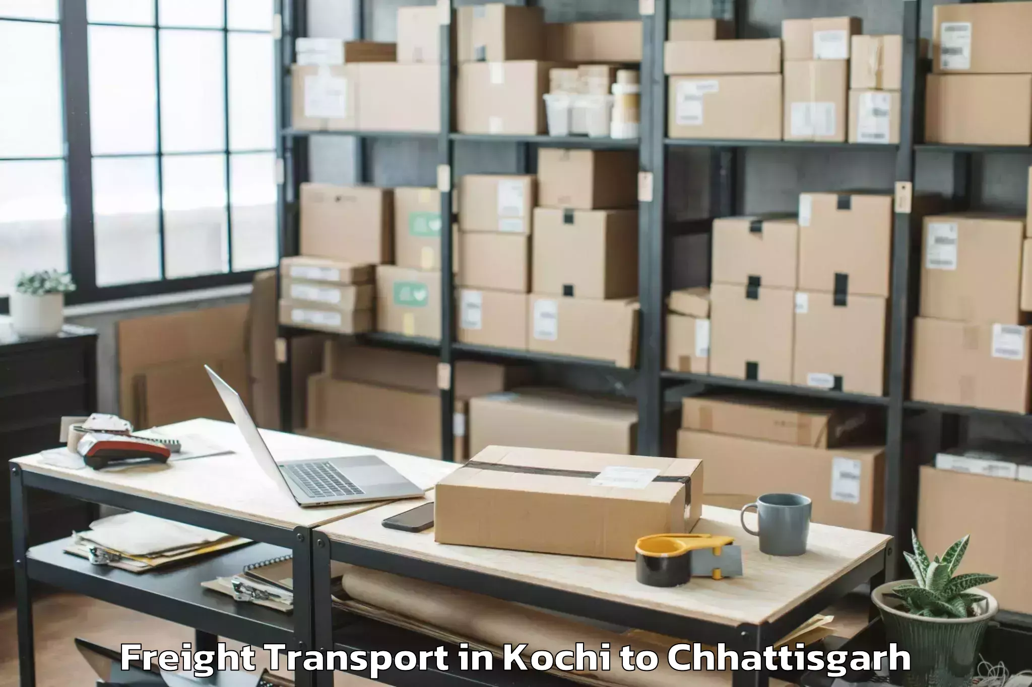 Reliable Kochi to Khairagarh Freight Transport